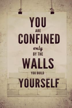 success quote - You are confined only by the walls you build yourself