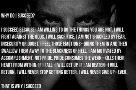 I will succeed, no matter what!