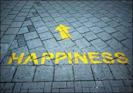 sign pointing the way to happiness.