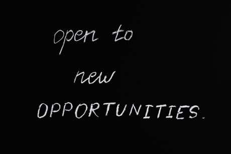 blackboard with the word - opportunities
