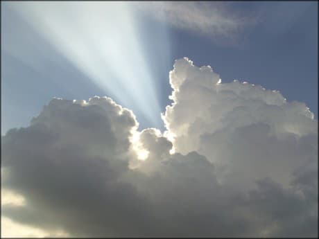 sun's rays shining through the clouds