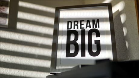 sign that says dream big