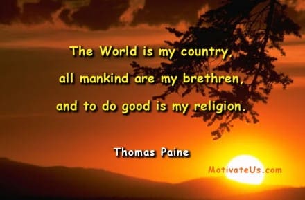 A Picture: (Sunset Over Mountains with The Quote:  quote1 on it.