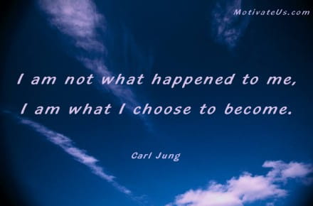 A Picture: (Clouds In Blue Sky with The Quote:  quote1 on it.