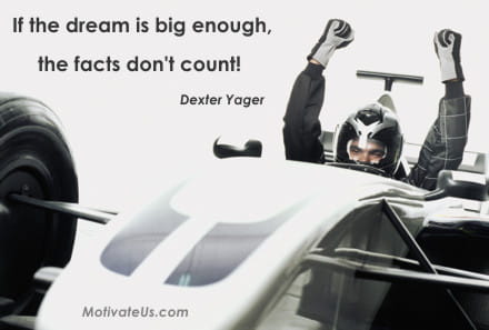 A Picture: (Racecar Driver-hands In The Air with The Quote:  quote1 on it.