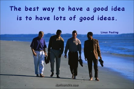 A Picture: (Men In Suits On The Beach with The Quote:  quote1 on it.