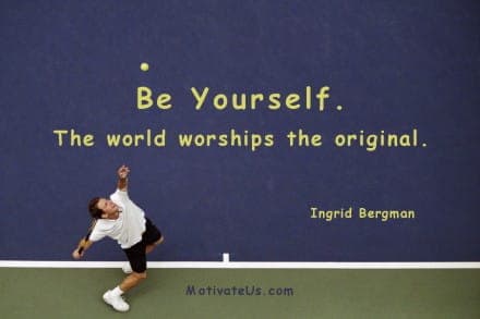 A Picture: (Tennis Player with The Quote:  quote1 on it.