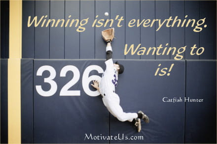 A Picture: (Baseball Player And Fence with The Quote:  quote1 on it.