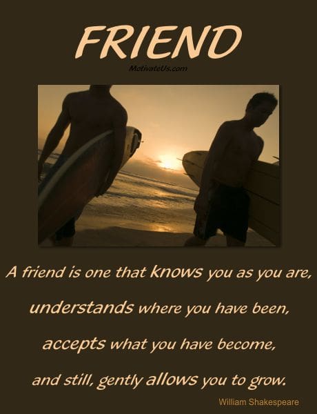 A Picture: (2 Surfers Walking The Beach In The Sunset with The Quote:  quote1 on it.