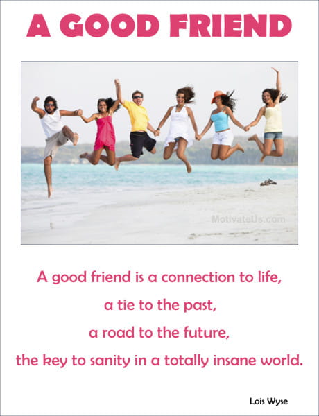 A Picture: (People Holding Hands And Jumping On The Beach with The Quote:  quote1 on it.