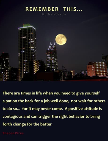 A Picture: (Full Moon Over The City with The Quote:  quote1 on it.