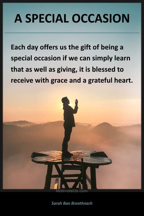 quote by Sarah Ban Breathnach about blessings.
