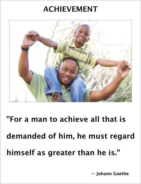 A Picture: (Man Holding Child On His Shoulders with The Quote:  quote1 on it.