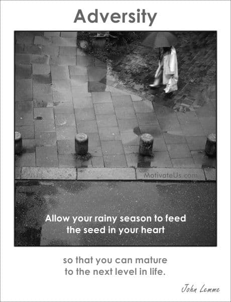 A Picture: (Person Walking In The Rain with The Quote:  quote1 on it.