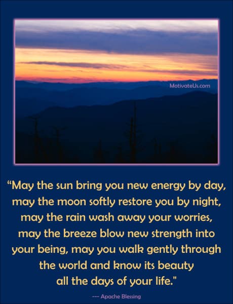 A Picture: (Sun Over Mountians with The Quote:  quote1 on it.