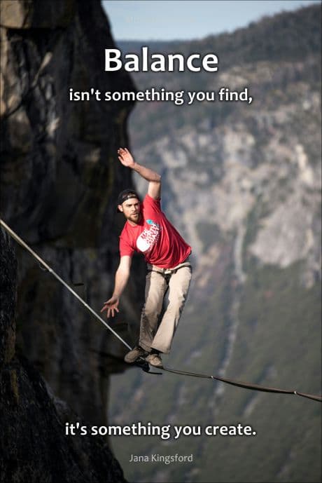 person on a tightrope - scary