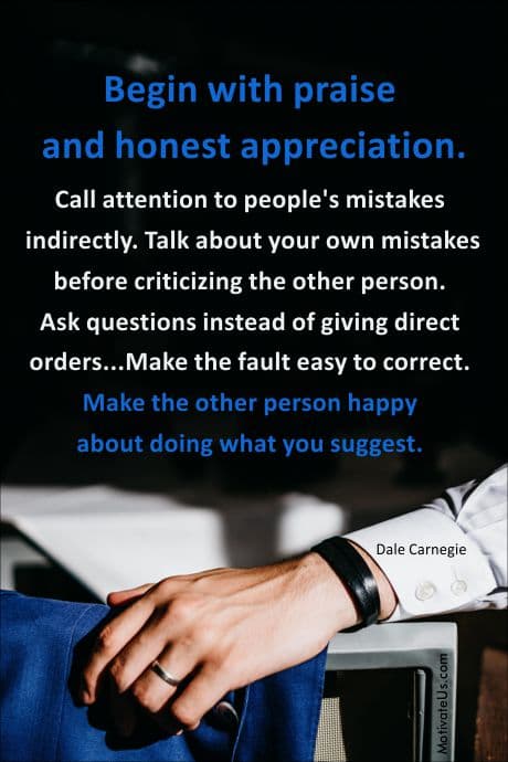How to offer criticism without hurting the other person - Dale Carnegie