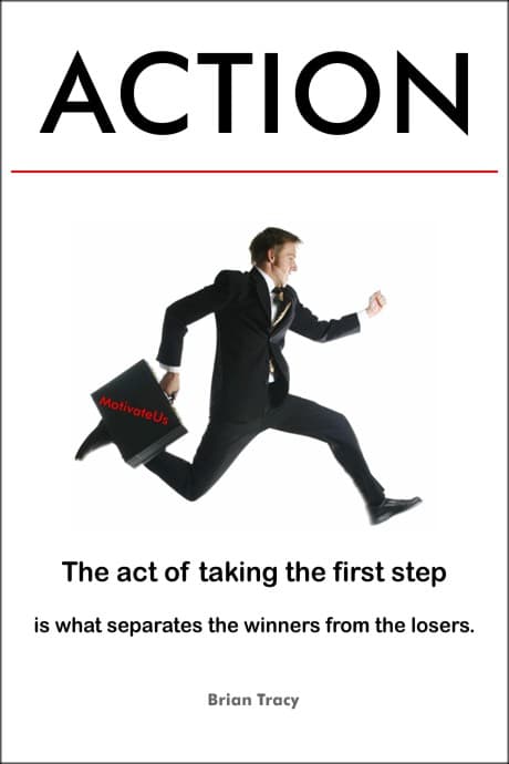 Brian Tracy quote about taking the first step.