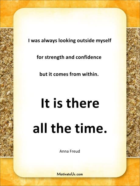 a quote by Anna Freud in a frame