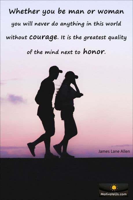 picture of man and woman walking in sunset a quote by James Lane Allen 