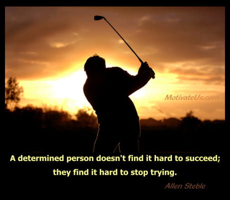 A Picture: (Golfer Profile with The Quote:  quote1 on it.