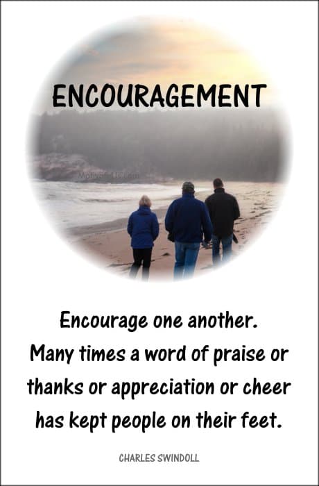 a quote by Charles Swindoll on a picture of 3 people walking on the beach