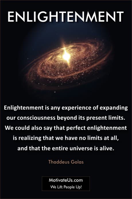 the universe with a quote from Thaddeus Golas