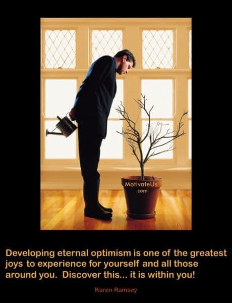 A Picture: (Man Standing Over A Dead Plant with The Quote:  quote1 on it.