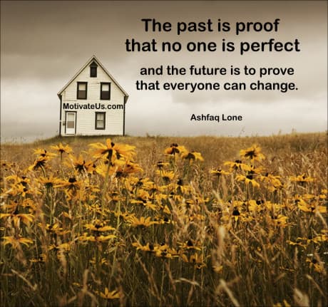 A Picture: (Old House In Field Of Flowers with The Quote:  quote1 on it.