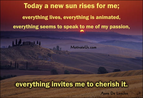 A Picture: (Sunrise with The Quote:  quote1 on it.