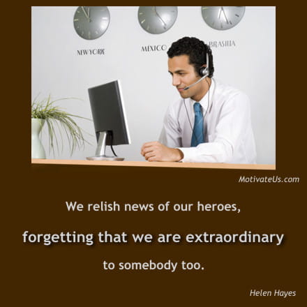 A Picture: (Man With Headset with The Quote:  quote1 on it.