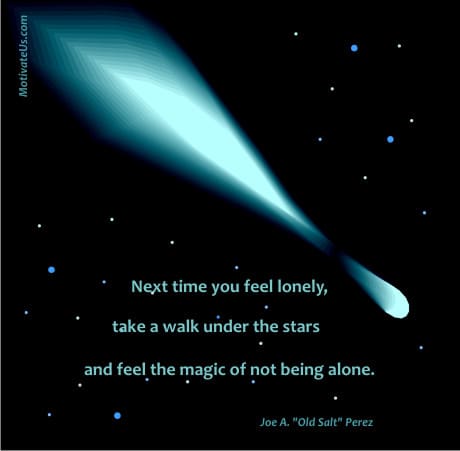 A Picture: (Comet And Stars with The Quote:  quote1 on it.