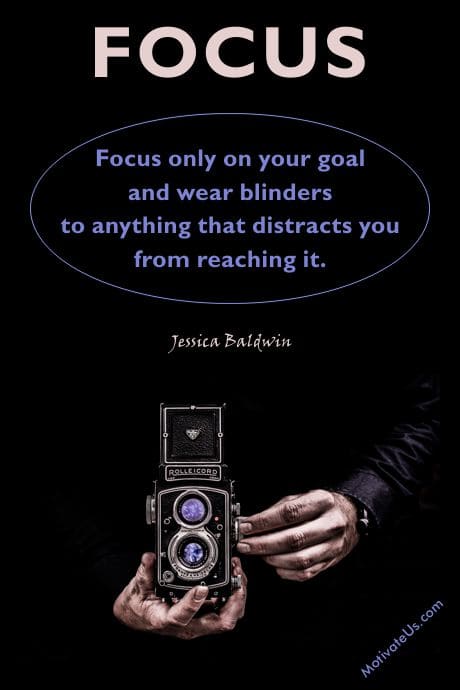 hands holding a camera and a quote by Jessica Baldwin