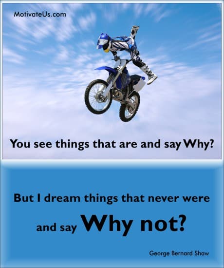 A Picture: (Motorcycle with The Quote:  quote1 on it.