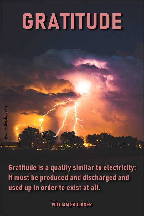 lightning in the sky and quote by William Faulkner