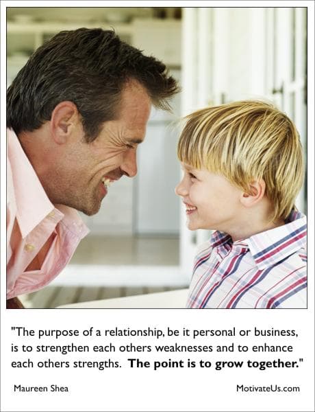 A Picture: (Man Smiling A His Young Son with The Quote:  quote1 on it.