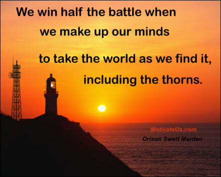 A Picture: (Sunset-lighthouse with The Quote:  quote1 on it.