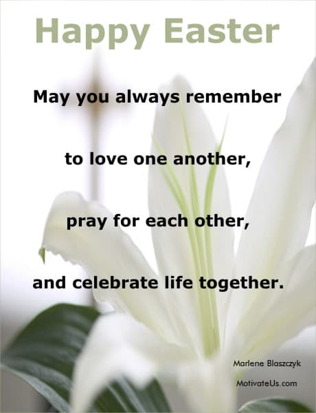 easter lily and a quote 