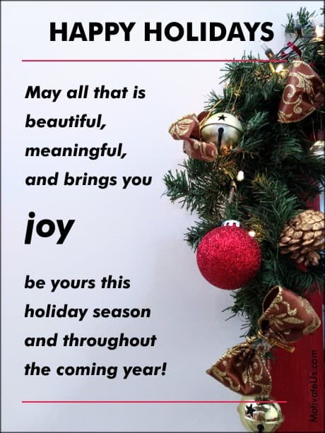 a quote for Happy Holidays
