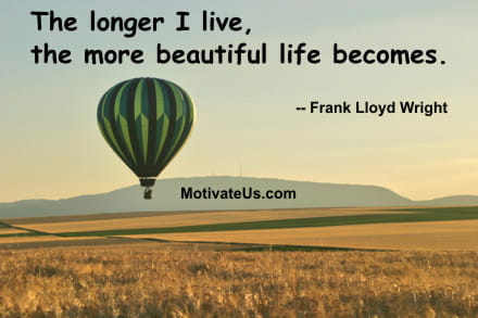 A Picture: (Hot Air Balloon with The Quote:  quote1 on it.