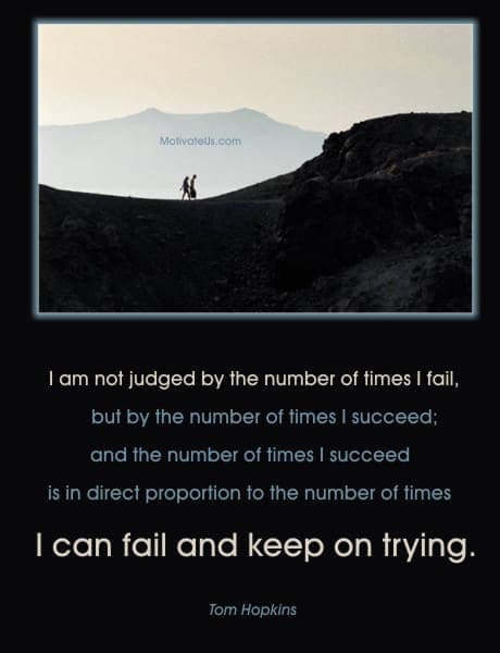 A Picture: (People Treking Up A Mountain with The Quote:  quote1 on it.