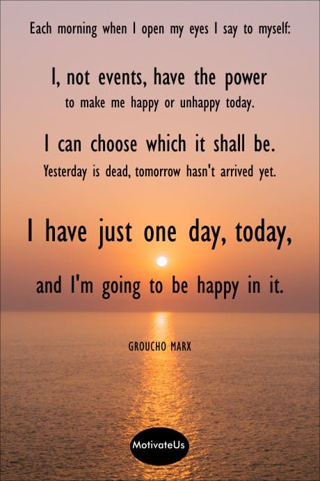 beautiful sunrise and a quote from Groucho Marx