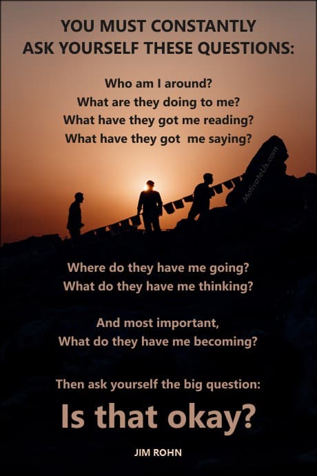 people climbing a hill and a quote by Jim Rohn