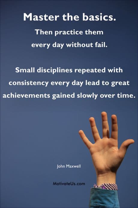 hand in the air with John Maxwell quote