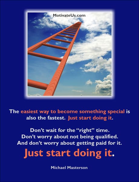 A Picture: (Picture Of The Ladder To Success with The Quote:  quote1 on it.