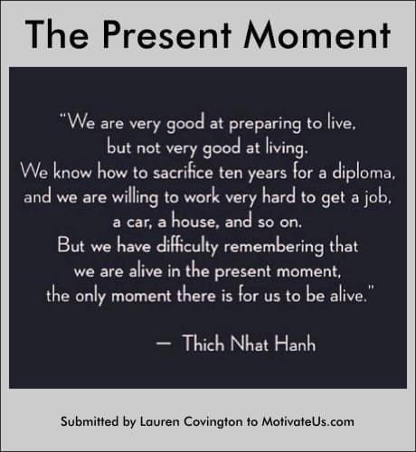 black and white photo of a quote by Thich Nhat Hanh