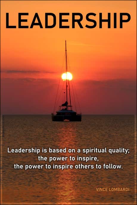 a quote by Vince Lombardi on a picture of a sailboat in the sunset