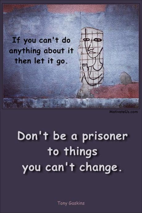 prison bars done in graffiti and a quote by Tony Gaskins