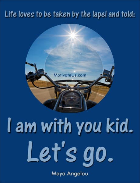 A Picture: (Looking Through The Winshield Of A Motorcycle with The Quote:  quote1 on it.