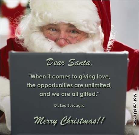 A Picture: (Santa At His Laptop with The Quote:  quote1 on it.